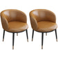 Contemporary Home Leather Arm Chair Solid Back Matte Finish Dining Chair Brown 2 Piece Set Clearhalo ' kitchen&dining_furn' 'Dining Chairs' 'Dining Tables & Seating' 'dining_chair' 'furn' 'furn_dining_chair' 'Furniture' 'furniture_dining_chair' 'Kitchen & Dining Furniture' 'kitchen' 4458057