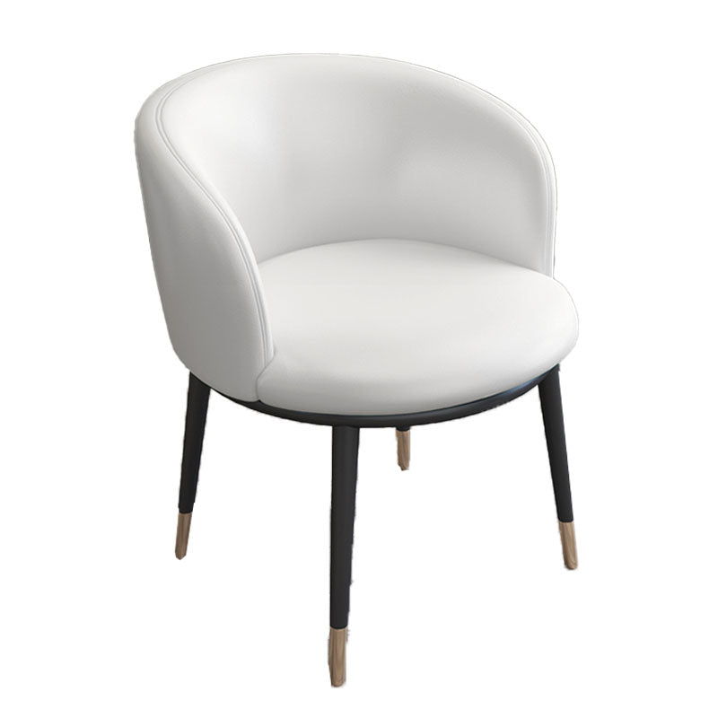 Contemporary Home Leather Arm Chair Solid Back Matte Finish Dining Chair White 1 Piece Clearhalo ' kitchen&dining_furn' 'Dining Chairs' 'Dining Tables & Seating' 'dining_chair' 'furn' 'furn_dining_chair' 'Furniture' 'furniture_dining_chair' 'Kitchen & Dining Furniture' 'kitchen' 4458059