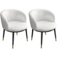 Contemporary Home Leather Arm Chair Solid Back Matte Finish Dining Chair White 2 Piece Set Clearhalo ' kitchen&dining_furn' 'Dining Chairs' 'Dining Tables & Seating' 'dining_chair' 'furn' 'furn_dining_chair' 'Furniture' 'furniture_dining_chair' 'Kitchen & Dining Furniture' 'kitchen' 4458060