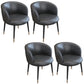 Contemporary Home Leather Arm Chair Solid Back Matte Finish Dining Chair Smoke Gray 4 Piece Set Clearhalo ' kitchen&dining_furn' 'Dining Chairs' 'Dining Tables & Seating' 'dining_chair' 'furn' 'furn_dining_chair' 'Furniture' 'furniture_dining_chair' 'Kitchen & Dining Furniture' 'kitchen' 4458064