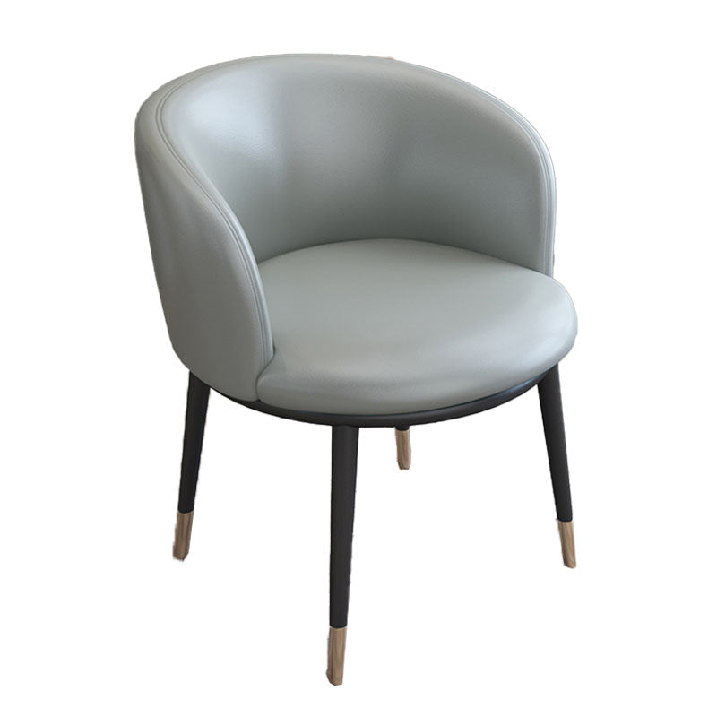 Contemporary Home Leather Arm Chair Solid Back Matte Finish Dining Chair Light Gray 1 Piece Clearhalo ' kitchen&dining_furn' 'Dining Chairs' 'Dining Tables & Seating' 'dining_chair' 'furn' 'furn_dining_chair' 'Furniture' 'furniture_dining_chair' 'Kitchen & Dining Furniture' 'kitchen' 4458065