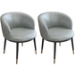 Contemporary Home Leather Arm Chair Solid Back Matte Finish Dining Chair Light Gray 2 Piece Set Clearhalo ' kitchen&dining_furn' 'Dining Chairs' 'Dining Tables & Seating' 'dining_chair' 'furn' 'furn_dining_chair' 'Furniture' 'furniture_dining_chair' 'Kitchen & Dining Furniture' 'kitchen' 4458066