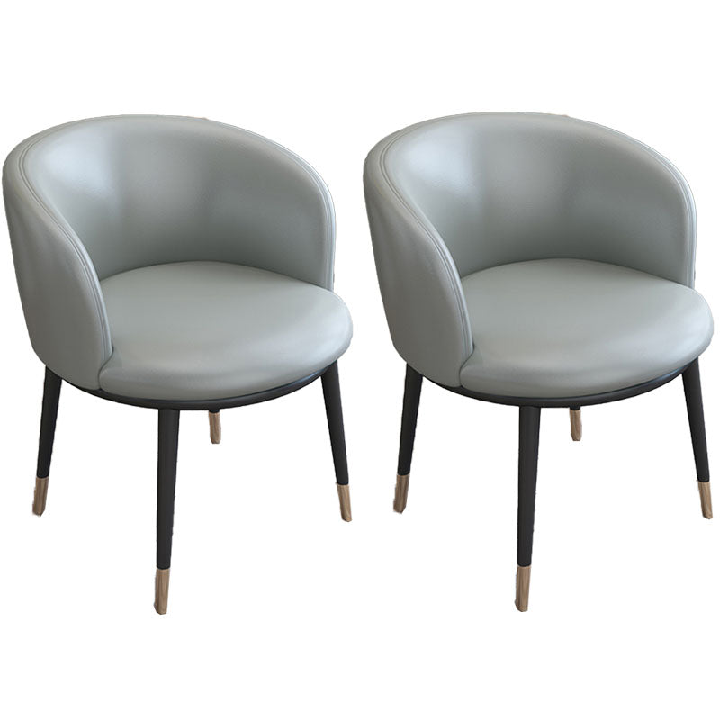 Contemporary Home Leather Arm Chair Solid Back Matte Finish Dining Chair Light Gray 2 Piece Set Clearhalo ' kitchen&dining_furn' 'Dining Chairs' 'Dining Tables & Seating' 'dining_chair' 'furn' 'furn_dining_chair' 'Furniture' 'furniture_dining_chair' 'Kitchen & Dining Furniture' 'kitchen' 4458066