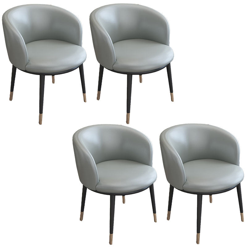 Contemporary Home Leather Arm Chair Solid Back Matte Finish Dining Chair Light Gray 4 Piece Set Clearhalo ' kitchen&dining_furn' 'Dining Chairs' 'Dining Tables & Seating' 'dining_chair' 'furn' 'furn_dining_chair' 'Furniture' 'furniture_dining_chair' 'Kitchen & Dining Furniture' 'kitchen' 4458067_3d6470b1-0b17-4d36-a008-ebb1669db5e2