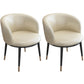 Contemporary Home Leather Arm Chair Solid Back Matte Finish Dining Chair Beige 2 Piece Set Clearhalo ' kitchen&dining_furn' 'Dining Chairs' 'Dining Tables & Seating' 'dining_chair' 'furn' 'furn_dining_chair' 'Furniture' 'furniture_dining_chair' 'Kitchen & Dining Furniture' 'kitchen' 4458069