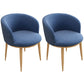 Contemporary Home Leather Arm Chair Solid Back Matte Finish Dining Chair Dark Blue 2 Piece Set Clearhalo ' kitchen&dining_furn' 'Dining Chairs' 'Dining Tables & Seating' 'dining_chair' 'furn' 'furn_dining_chair' 'Furniture' 'furniture_dining_chair' 'Kitchen & Dining Furniture' 'kitchen' 4458075