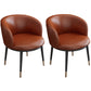 Contemporary Home Leather Arm Chair Solid Back Matte Finish Dining Chair Red Brown 2 Piece Set Clearhalo ' kitchen&dining_furn' 'Dining Chairs' 'Dining Tables & Seating' 'dining_chair' 'furn' 'furn_dining_chair' 'Furniture' 'furniture_dining_chair' 'Kitchen & Dining Furniture' 'kitchen' 4458078