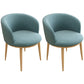 Contemporary Home Leather Arm Chair Solid Back Matte Finish Dining Chair Denim Blue 2 Piece Set Clearhalo ' kitchen&dining_furn' 'Dining Chairs' 'Dining Tables & Seating' 'dining_chair' 'furn' 'furn_dining_chair' 'Furniture' 'furniture_dining_chair' 'Kitchen & Dining Furniture' 'kitchen' 4458090