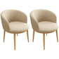 Contemporary Home Leather Arm Chair Solid Back Matte Finish Dining Chair Off-White 2 Piece Set Clearhalo ' kitchen&dining_furn' 'Dining Chairs' 'Dining Tables & Seating' 'dining_chair' 'furn' 'furn_dining_chair' 'Furniture' 'furniture_dining_chair' 'Kitchen & Dining Furniture' 'kitchen' 4458096