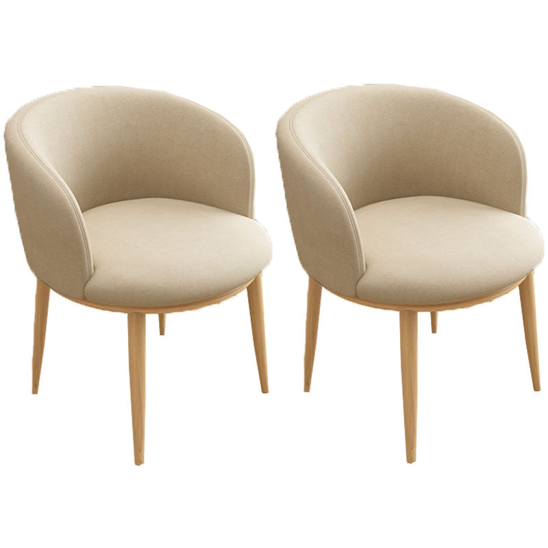 Contemporary Home Leather Arm Chair Solid Back Matte Finish Dining Chair Off-White 2 Piece Set Clearhalo ' kitchen&dining_furn' 'Dining Chairs' 'Dining Tables & Seating' 'dining_chair' 'furn' 'furn_dining_chair' 'Furniture' 'furniture_dining_chair' 'Kitchen & Dining Furniture' 'kitchen' 4458096