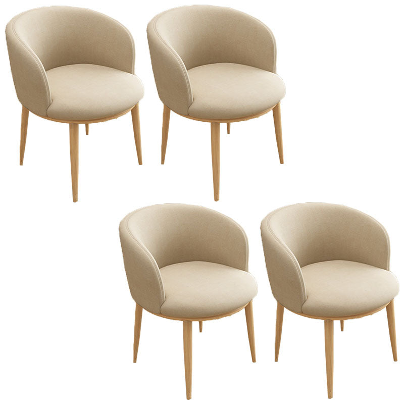 Contemporary Home Leather Arm Chair Solid Back Matte Finish Dining Chair Off-White 4 Piece Set Clearhalo ' kitchen&dining_furn' 'Dining Chairs' 'Dining Tables & Seating' 'dining_chair' 'furn' 'furn_dining_chair' 'Furniture' 'furniture_dining_chair' 'Kitchen & Dining Furniture' 'kitchen' 4458097
