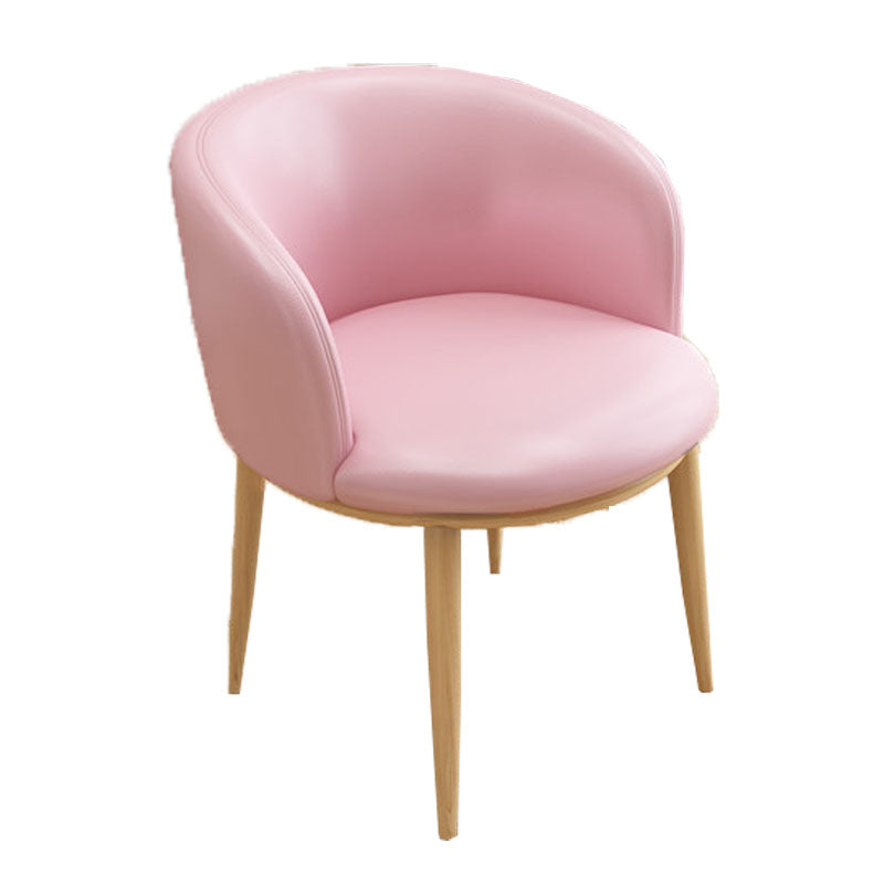 Contemporary Home Leather Arm Chair Solid Back Matte Finish Dining Chair Pink 1 Piece Clearhalo ' kitchen&dining_furn' 'Dining Chairs' 'Dining Tables & Seating' 'dining_chair' 'furn' 'furn_dining_chair' 'Furniture' 'furniture_dining_chair' 'Kitchen & Dining Furniture' 'kitchen' 4458098