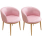 Contemporary Home Leather Arm Chair Solid Back Matte Finish Dining Chair Pink 2 Piece Set Clearhalo ' kitchen&dining_furn' 'Dining Chairs' 'Dining Tables & Seating' 'dining_chair' 'furn' 'furn_dining_chair' 'Furniture' 'furniture_dining_chair' 'Kitchen & Dining Furniture' 'kitchen' 4458099