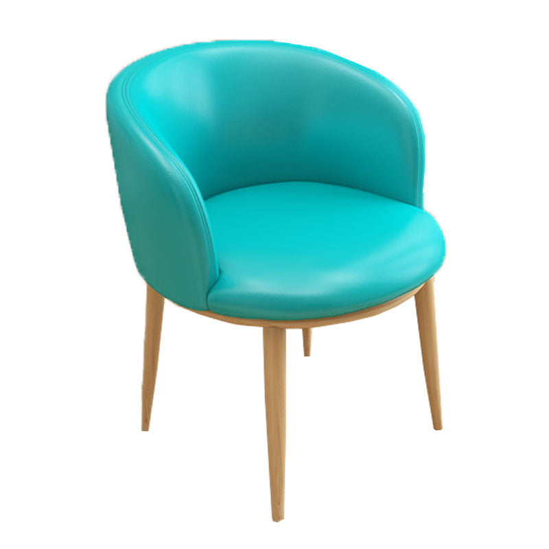 Contemporary Home Leather Arm Chair Solid Back Matte Finish Dining Chair Lake Blue 1 Piece Clearhalo ' kitchen&dining_furn' 'Dining Chairs' 'Dining Tables & Seating' 'dining_chair' 'furn' 'furn_dining_chair' 'Furniture' 'furniture_dining_chair' 'Kitchen & Dining Furniture' 'kitchen' 4458101