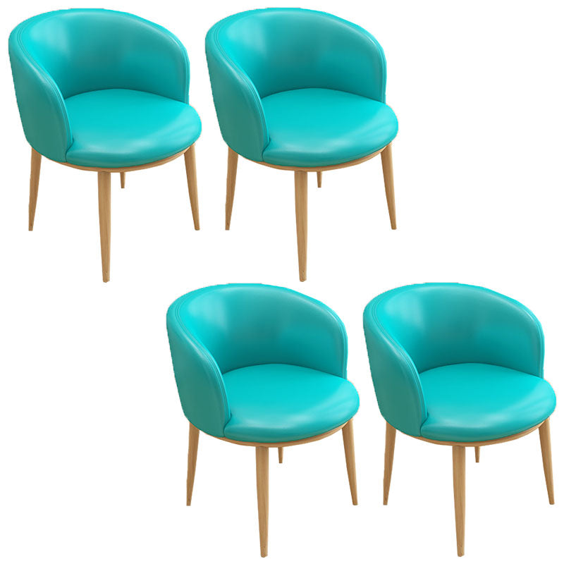 Contemporary Home Leather Arm Chair Solid Back Matte Finish Dining Chair Lake Blue 4 Piece Set Clearhalo ' kitchen&dining_furn' 'Dining Chairs' 'Dining Tables & Seating' 'dining_chair' 'furn' 'furn_dining_chair' 'Furniture' 'furniture_dining_chair' 'Kitchen & Dining Furniture' 'kitchen' 4458103