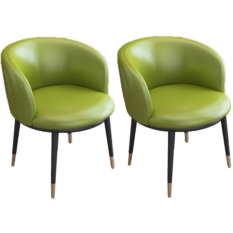 Contemporary Home Leather Arm Chair Solid Back Matte Finish Dining Chair Green 2 Piece Set Clearhalo ' kitchen&dining_furn' 'Dining Chairs' 'Dining Tables & Seating' 'dining_chair' 'furn' 'furn_dining_chair' 'Furniture' 'furniture_dining_chair' 'Kitchen & Dining Furniture' 'kitchen' 4458105