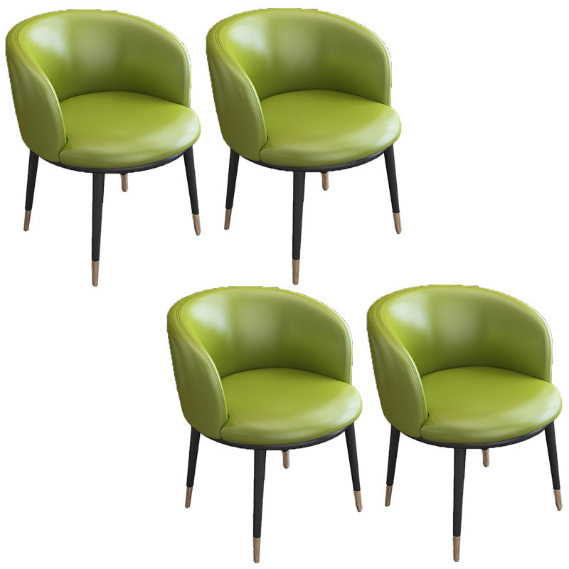 Contemporary Home Leather Arm Chair Solid Back Matte Finish Dining Chair Green 4 Piece Set Clearhalo ' kitchen&dining_furn' 'Dining Chairs' 'Dining Tables & Seating' 'dining_chair' 'furn' 'furn_dining_chair' 'Furniture' 'furniture_dining_chair' 'Kitchen & Dining Furniture' 'kitchen' 4458106