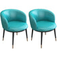 Contemporary Home Leather Arm Chair Solid Back Matte Finish Dining Chair Peacock Blue 2 Piece Set Clearhalo ' kitchen&dining_furn' 'Dining Chairs' 'Dining Tables & Seating' 'dining_chair' 'furn' 'furn_dining_chair' 'Furniture' 'furniture_dining_chair' 'Kitchen & Dining Furniture' 'kitchen' 4458108