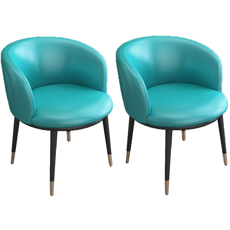 Contemporary Home Leather Arm Chair Solid Back Matte Finish Dining Chair Peacock Blue 2 Piece Set Clearhalo ' kitchen&dining_furn' 'Dining Chairs' 'Dining Tables & Seating' 'dining_chair' 'furn' 'furn_dining_chair' 'Furniture' 'furniture_dining_chair' 'Kitchen & Dining Furniture' 'kitchen' 4458108