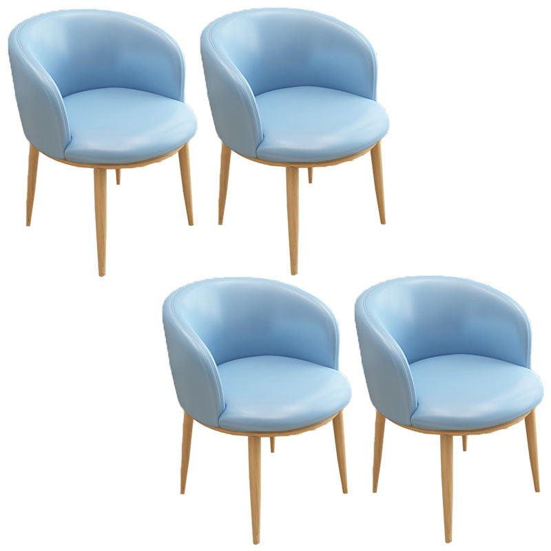 Contemporary Home Leather Arm Chair Solid Back Matte Finish Dining Chair Light Blue 4 Piece Set Clearhalo ' kitchen&dining_furn' 'Dining Chairs' 'Dining Tables & Seating' 'dining_chair' 'furn' 'furn_dining_chair' 'Furniture' 'furniture_dining_chair' 'Kitchen & Dining Furniture' 'kitchen' 4458112