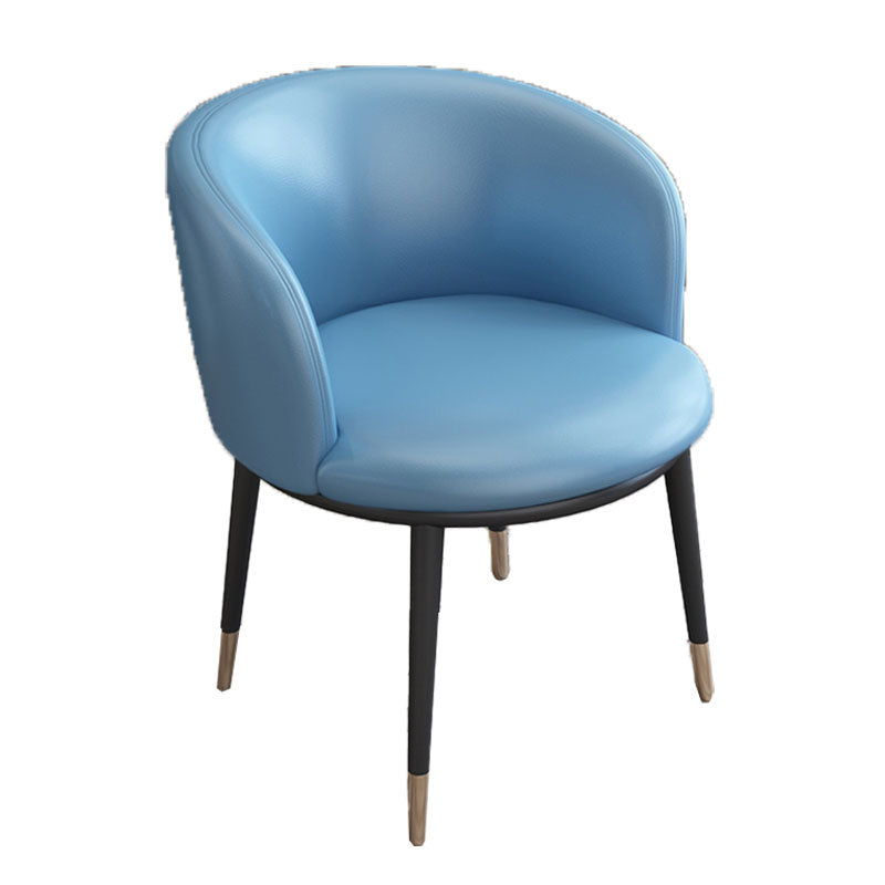 Contemporary Home Leather Arm Chair Solid Back Matte Finish Dining Chair Sky Blue 1 Piece Clearhalo ' kitchen&dining_furn' 'Dining Chairs' 'Dining Tables & Seating' 'dining_chair' 'furn' 'furn_dining_chair' 'Furniture' 'furniture_dining_chair' 'Kitchen & Dining Furniture' 'kitchen' 4458116