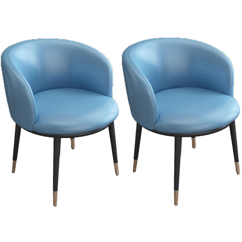 Contemporary Home Leather Arm Chair Solid Back Matte Finish Dining Chair Sky Blue 2 Piece Set Clearhalo ' kitchen&dining_furn' 'Dining Chairs' 'Dining Tables & Seating' 'dining_chair' 'furn' 'furn_dining_chair' 'Furniture' 'furniture_dining_chair' 'Kitchen & Dining Furniture' 'kitchen' 4458117