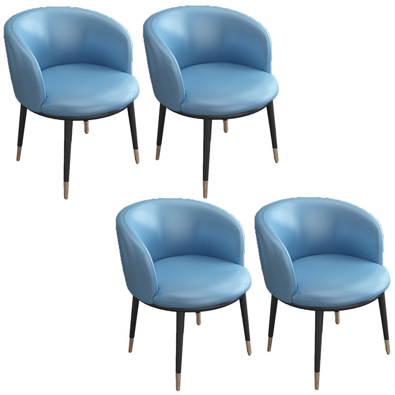 Contemporary Home Leather Arm Chair Solid Back Matte Finish Dining Chair Sky Blue 4 Piece Set Clearhalo ' kitchen&dining_furn' 'Dining Chairs' 'Dining Tables & Seating' 'dining_chair' 'furn' 'furn_dining_chair' 'Furniture' 'furniture_dining_chair' 'Kitchen & Dining Furniture' 'kitchen' 4458118