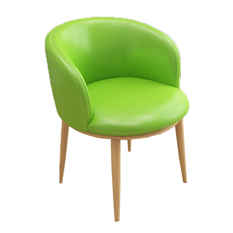 Contemporary Home Leather Arm Chair Solid Back Matte Finish Dining Chair Fluorescent Green 1 Piece Clearhalo ' kitchen&dining_furn' 'Dining Chairs' 'Dining Tables & Seating' 'dining_chair' 'furn' 'furn_dining_chair' 'Furniture' 'furniture_dining_chair' 'Kitchen & Dining Furniture' 'kitchen' 4458119