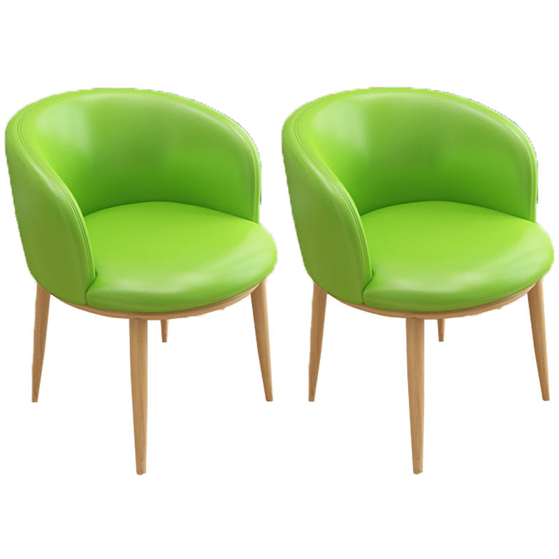 Contemporary Home Leather Arm Chair Solid Back Matte Finish Dining Chair Fluorescent Green 2 Piece Set Clearhalo ' kitchen&dining_furn' 'Dining Chairs' 'Dining Tables & Seating' 'dining_chair' 'furn' 'furn_dining_chair' 'Furniture' 'furniture_dining_chair' 'Kitchen & Dining Furniture' 'kitchen' 4458120