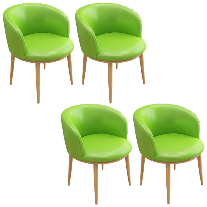 Contemporary Home Leather Arm Chair Solid Back Matte Finish Dining Chair Fluorescent Green 4 Piece Set Clearhalo ' kitchen&dining_furn' 'Dining Chairs' 'Dining Tables & Seating' 'dining_chair' 'furn' 'furn_dining_chair' 'Furniture' 'furniture_dining_chair' 'Kitchen & Dining Furniture' 'kitchen' 4458121