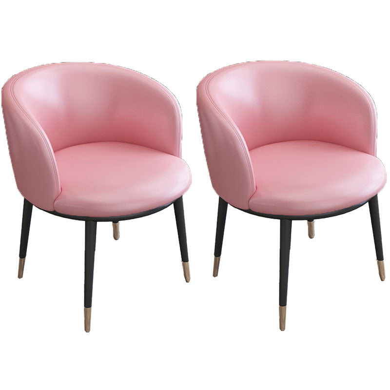 Contemporary Home Leather Arm Chair Solid Back Matte Finish Dining Chair Rose Bloom 2 Piece Set Clearhalo ' kitchen&dining_furn' 'Dining Chairs' 'Dining Tables & Seating' 'dining_chair' 'furn' 'furn_dining_chair' 'Furniture' 'furniture_dining_chair' 'Kitchen & Dining Furniture' 'kitchen' 4458123