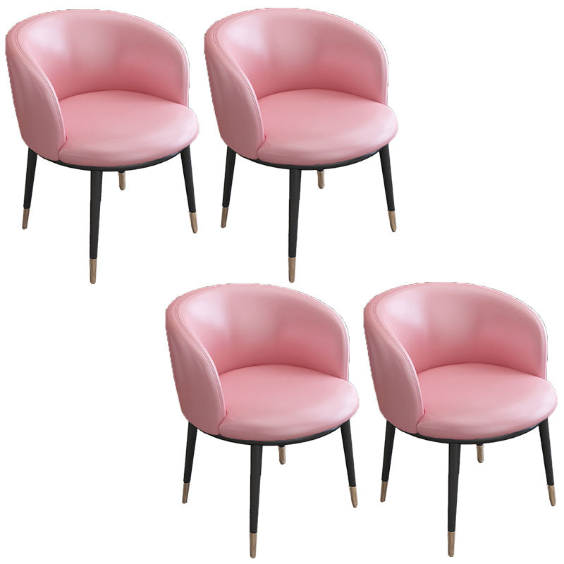 Contemporary Home Leather Arm Chair Solid Back Matte Finish Dining Chair Rose Bloom 4 Piece Set Clearhalo ' kitchen&dining_furn' 'Dining Chairs' 'Dining Tables & Seating' 'dining_chair' 'furn' 'furn_dining_chair' 'Furniture' 'furniture_dining_chair' 'Kitchen & Dining Furniture' 'kitchen' 4458124