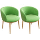Contemporary Home Leather Arm Chair Solid Back Matte Finish Dining Chair Pea Green 2 Piece Set Clearhalo ' kitchen&dining_furn' 'Dining Chairs' 'Dining Tables & Seating' 'dining_chair' 'furn' 'furn_dining_chair' 'Furniture' 'furniture_dining_chair' 'Kitchen & Dining Furniture' 'kitchen' 4458132