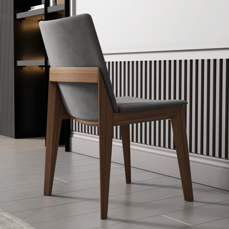 Contemporary Style Dining Chairs Kitchen Dining Wooden Armless Side Chair Dark Gray 1 Piece Clearhalo ' kitchen&dining_furn' 'Dining Chairs' 'Dining Tables & Seating' 'dining_chair' 'furn' 'furn_dining_chair' 'Furniture' 'furniture_dining_chair' 'Kitchen & Dining Furniture' 'kitchen' 4458139