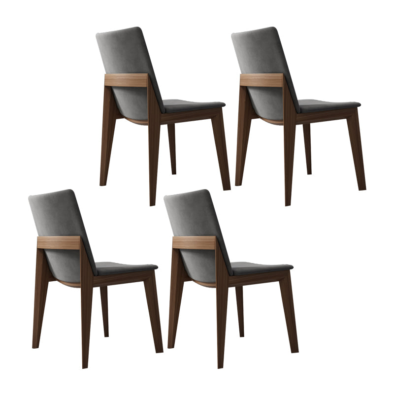 Contemporary Style Dining Chairs Kitchen Dining Wooden Armless Side Chair Dark Gray 4 Piece Set Clearhalo ' kitchen&dining_furn' 'Dining Chairs' 'Dining Tables & Seating' 'dining_chair' 'furn' 'furn_dining_chair' 'Furniture' 'furniture_dining_chair' 'Kitchen & Dining Furniture' 'kitchen' 4458143
