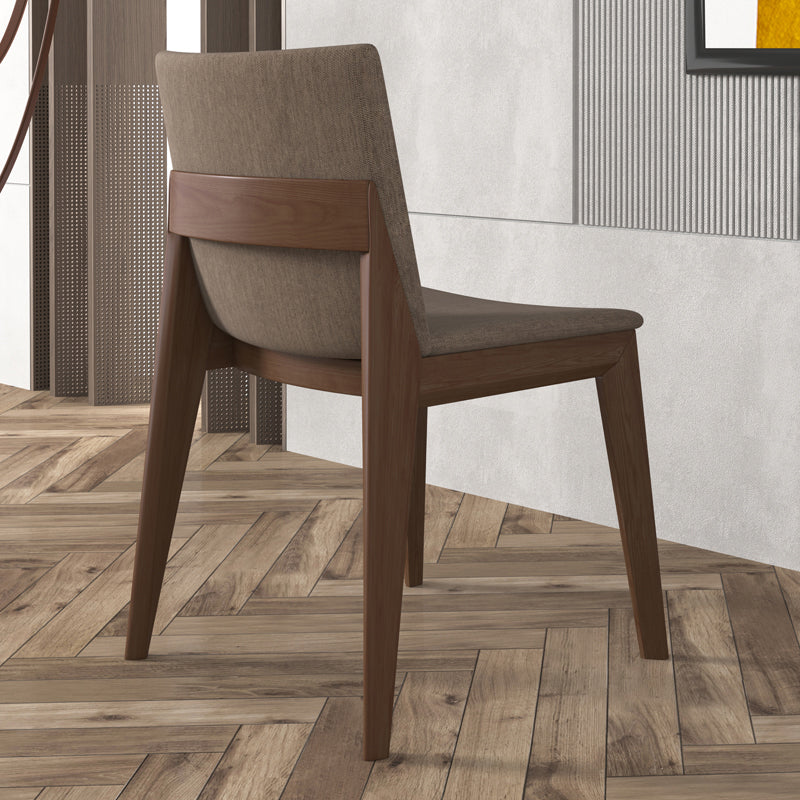 Contemporary Style Dining Chairs Kitchen Dining Wooden Armless Side Chair Khaki 1 Piece Clearhalo ' kitchen&dining_furn' 'Dining Chairs' 'Dining Tables & Seating' 'dining_chair' 'furn' 'furn_dining_chair' 'Furniture' 'furniture_dining_chair' 'Kitchen & Dining Furniture' 'kitchen' 4458145