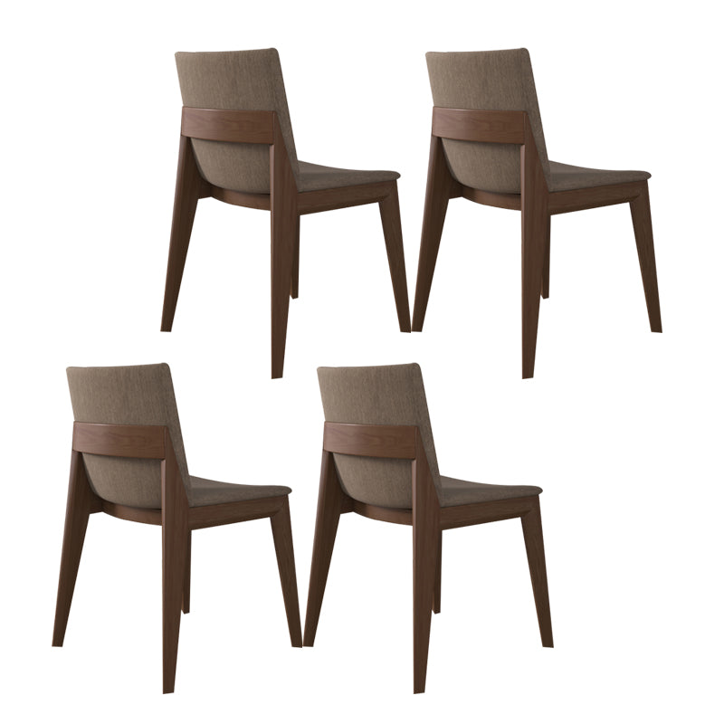 Contemporary Style Dining Chairs Kitchen Dining Wooden Armless Side Chair Khaki 4 Piece Set Clearhalo ' kitchen&dining_furn' 'Dining Chairs' 'Dining Tables & Seating' 'dining_chair' 'furn' 'furn_dining_chair' 'Furniture' 'furniture_dining_chair' 'Kitchen & Dining Furniture' 'kitchen' 4458149