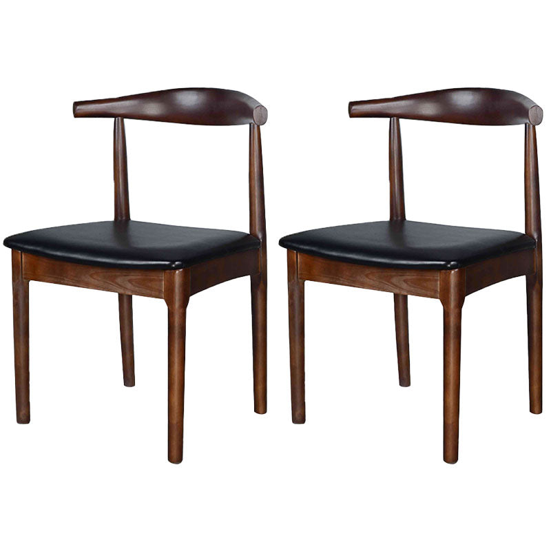Scandinavian Rubberwood Open Back Side Chair Walnut Upholstered Dining Chair Black 2 Piece Set Brown Clearhalo ' kitchen&dining_furn' 'Dining Chairs' 'Dining Tables & Seating' 'dining_chair' 'furn' 'furn_dining_chair' 'Furniture' 'furniture_dining_chair' 'Kitchen & Dining Furniture' 'kitchen' 4458161