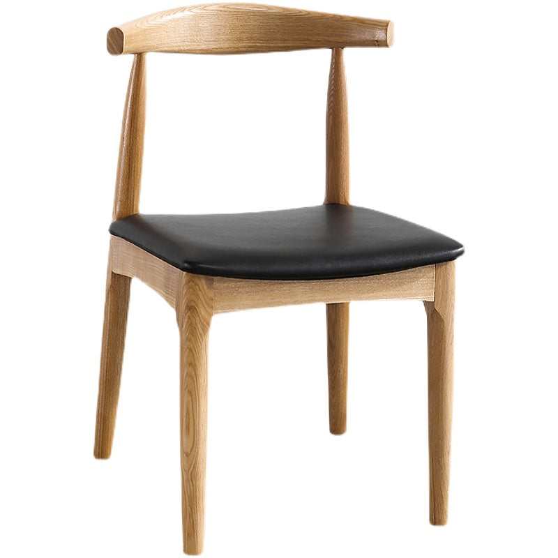 Scandinavian Rubberwood Open Back Side Chair Walnut Upholstered Dining Chair Clearhalo ' kitchen&dining_furn' 'Dining Chairs' 'Dining Tables & Seating' 'dining_chair' 'furn' 'furn_dining_chair' 'Furniture' 'furniture_dining_chair' 'Kitchen & Dining Furniture' 'kitchen' 4458169