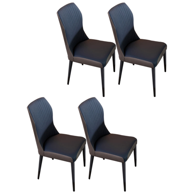 Contemporary Style Wooden Dining Chairs Kitchen Dining Armless Side Chairs Dark Blue 4 Piece Set Clearhalo ' kitchen&dining_furn' 'Dining Chairs' 'Dining Tables & Seating' 'dining_chair' 'furn' 'furn_dining_chair' 'Furniture' 'furniture_dining_chair' 'Kitchen & Dining Furniture' 'kitchen' 4458184