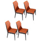 Contemporary Style Wooden Dining Chairs Kitchen Dining Armless Side Chairs Orange 4 Piece Set Clearhalo ' kitchen&dining_furn' 'Dining Chairs' 'Dining Tables & Seating' 'dining_chair' 'furn' 'furn_dining_chair' 'Furniture' 'furniture_dining_chair' 'Kitchen & Dining Furniture' 'kitchen' 4458190