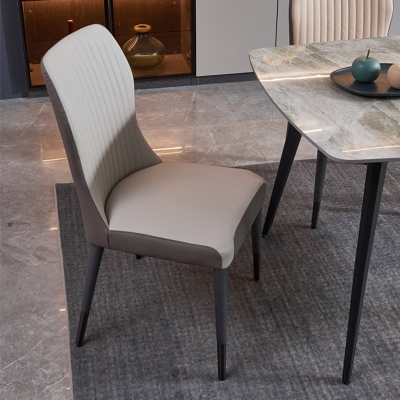 Contemporary Style Wooden Dining Chairs Kitchen Dining Armless Side Chairs Off-White 1 Piece Clearhalo ' kitchen&dining_furn' 'Dining Chairs' 'Dining Tables & Seating' 'dining_chair' 'furn' 'furn_dining_chair' 'Furniture' 'furniture_dining_chair' 'Kitchen & Dining Furniture' 'kitchen' 4458191