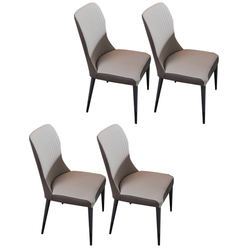Contemporary Style Wooden Dining Chairs Kitchen Dining Armless Side Chairs Off-White 4 Piece Set Clearhalo ' kitchen&dining_furn' 'Dining Chairs' 'Dining Tables & Seating' 'dining_chair' 'furn' 'furn_dining_chair' 'Furniture' 'furniture_dining_chair' 'Kitchen & Dining Furniture' 'kitchen' 4458193