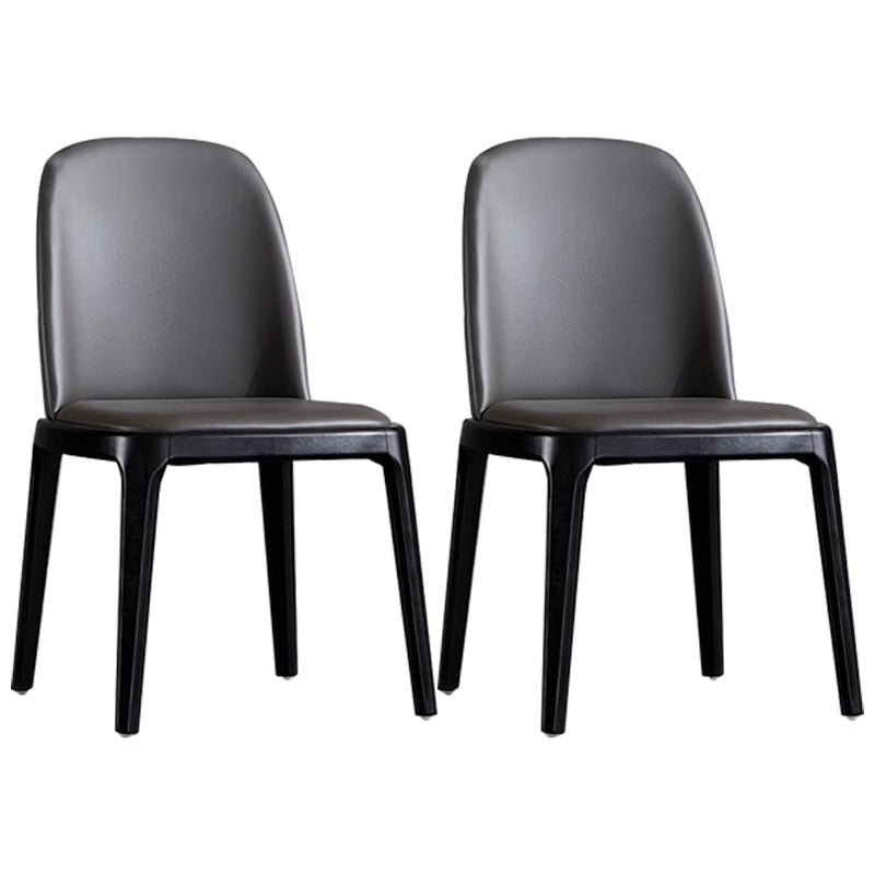 Industrial Leather Restaurant Side Chair Parsons Dining Chair Dark Gray 2 Piece Set Black Clearhalo ' kitchen&dining_furn' 'Dining Chairs' 'Dining Tables & Seating' 'dining_chair' 'furn' 'furn_dining_chair' 'Furniture' 'furniture_dining_chair' 'Kitchen & Dining Furniture' 'kitchen' 4458196