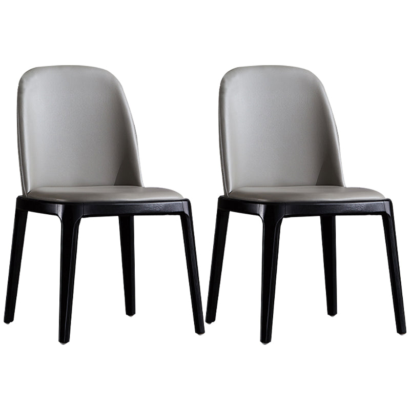Industrial Leather Restaurant Side Chair Parsons Dining Chair Light Gray 2 Piece Set Black Clearhalo ' kitchen&dining_furn' 'Dining Chairs' 'Dining Tables & Seating' 'dining_chair' 'furn' 'furn_dining_chair' 'Furniture' 'furniture_dining_chair' 'Kitchen & Dining Furniture' 'kitchen' 4458197