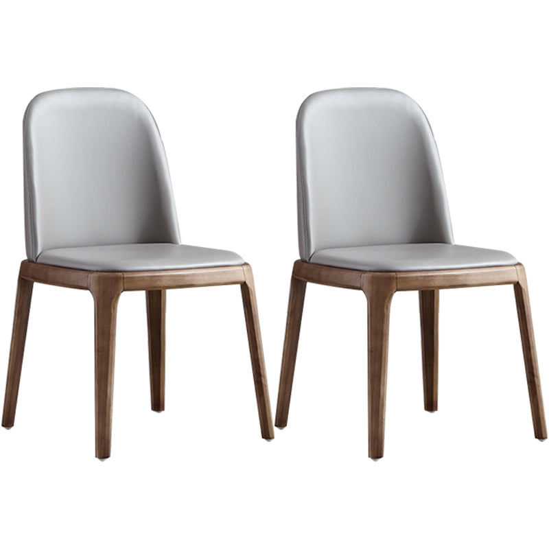 Industrial Leather Restaurant Side Chair Parsons Dining Chair Light Gray 2 Piece Set Walnut Clearhalo ' kitchen&dining_furn' 'Dining Chairs' 'Dining Tables & Seating' 'dining_chair' 'furn' 'furn_dining_chair' 'Furniture' 'furniture_dining_chair' 'Kitchen & Dining Furniture' 'kitchen' 4458200