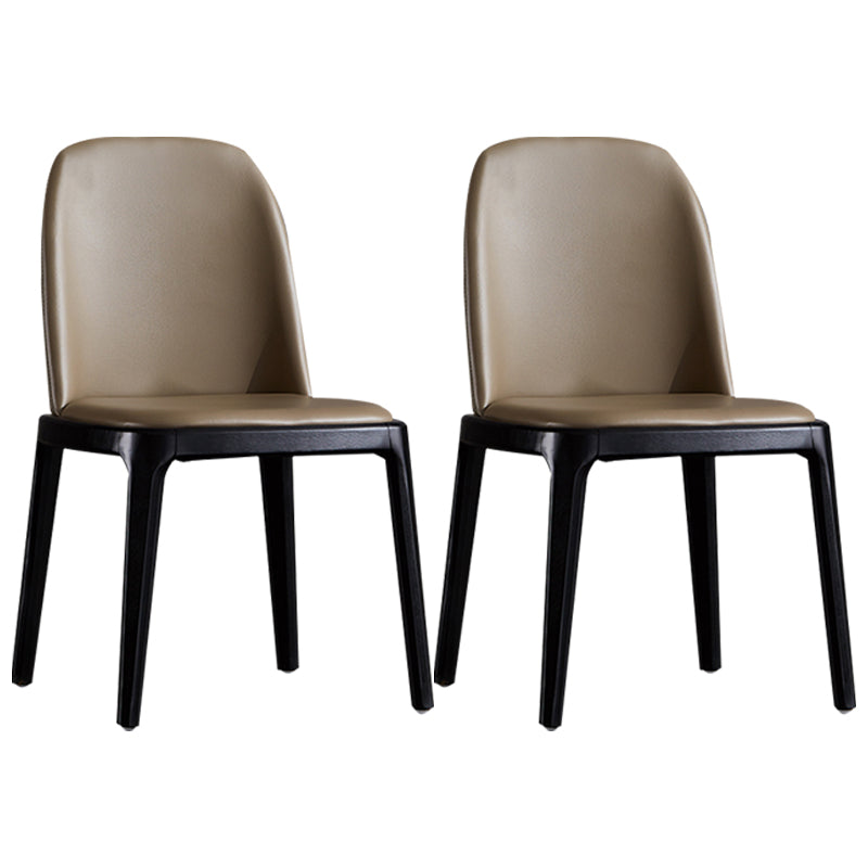 Industrial Leather Restaurant Side Chair Parsons Dining Chair Khaki 2 Piece Set Black Clearhalo ' kitchen&dining_furn' 'Dining Chairs' 'Dining Tables & Seating' 'dining_chair' 'furn' 'furn_dining_chair' 'Furniture' 'furniture_dining_chair' 'Kitchen & Dining Furniture' 'kitchen' 4458204