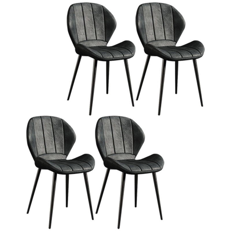 Scandinavian Upholstered Home Side Chair Wingback Matte Finish Dining Chair Black 4 Piece Set Black Clearhalo ' kitchen&dining_furn' 'Dining Chairs' 'Dining Tables & Seating' 'dining_chair' 'furn' 'furn_dining_chair' 'Furniture' 'furniture_dining_chair' 'Kitchen & Dining Furniture' 'kitchen' 4458214