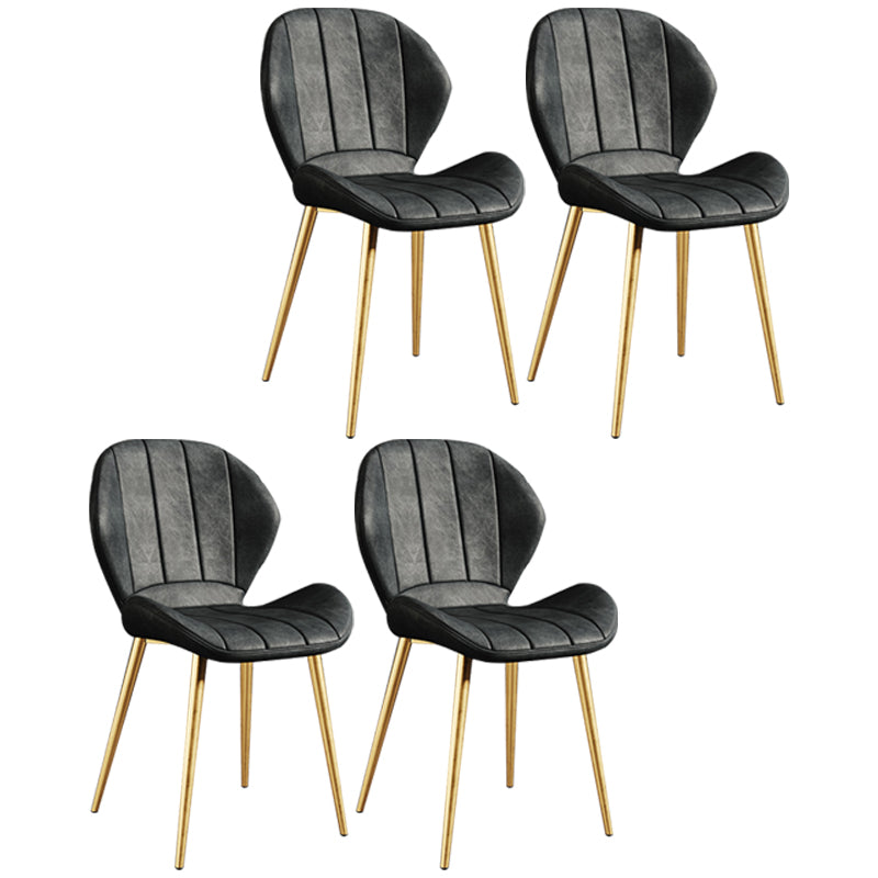 Scandinavian Upholstered Home Side Chair Wingback Matte Finish Dining Chair Black 4 Piece Set Brass Gold Clearhalo ' kitchen&dining_furn' 'Dining Chairs' 'Dining Tables & Seating' 'dining_chair' 'furn' 'furn_dining_chair' 'Furniture' 'furniture_dining_chair' 'Kitchen & Dining Furniture' 'kitchen' 4458216