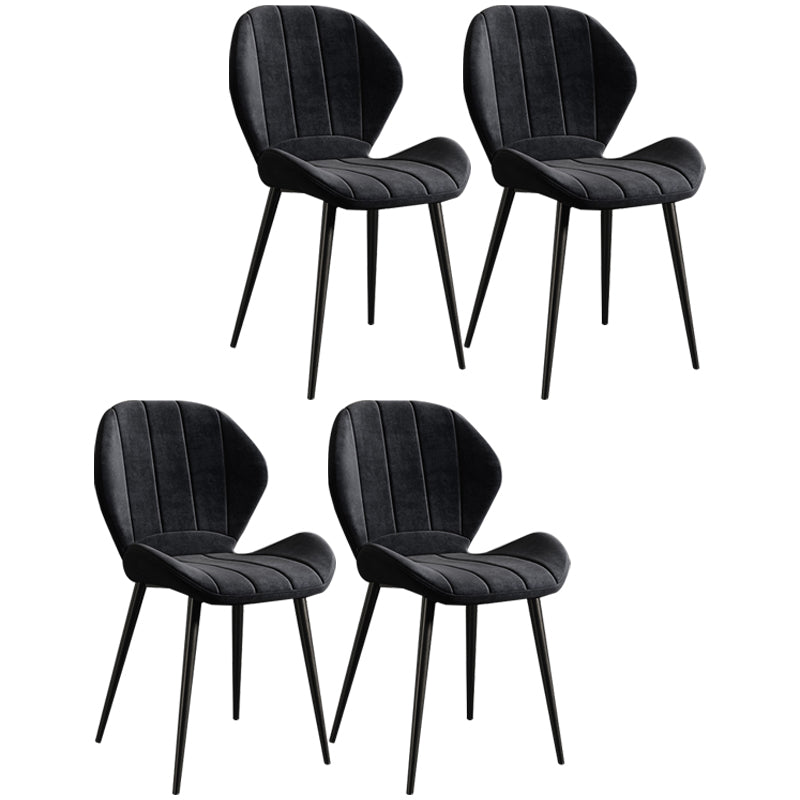 Scandinavian Upholstered Home Side Chair Wingback Matte Finish Dining Chair Matte Black 4 Piece Set Black Clearhalo ' kitchen&dining_furn' 'Dining Chairs' 'Dining Tables & Seating' 'dining_chair' 'furn' 'furn_dining_chair' 'Furniture' 'furniture_dining_chair' 'Kitchen & Dining Furniture' 'kitchen' 4458218